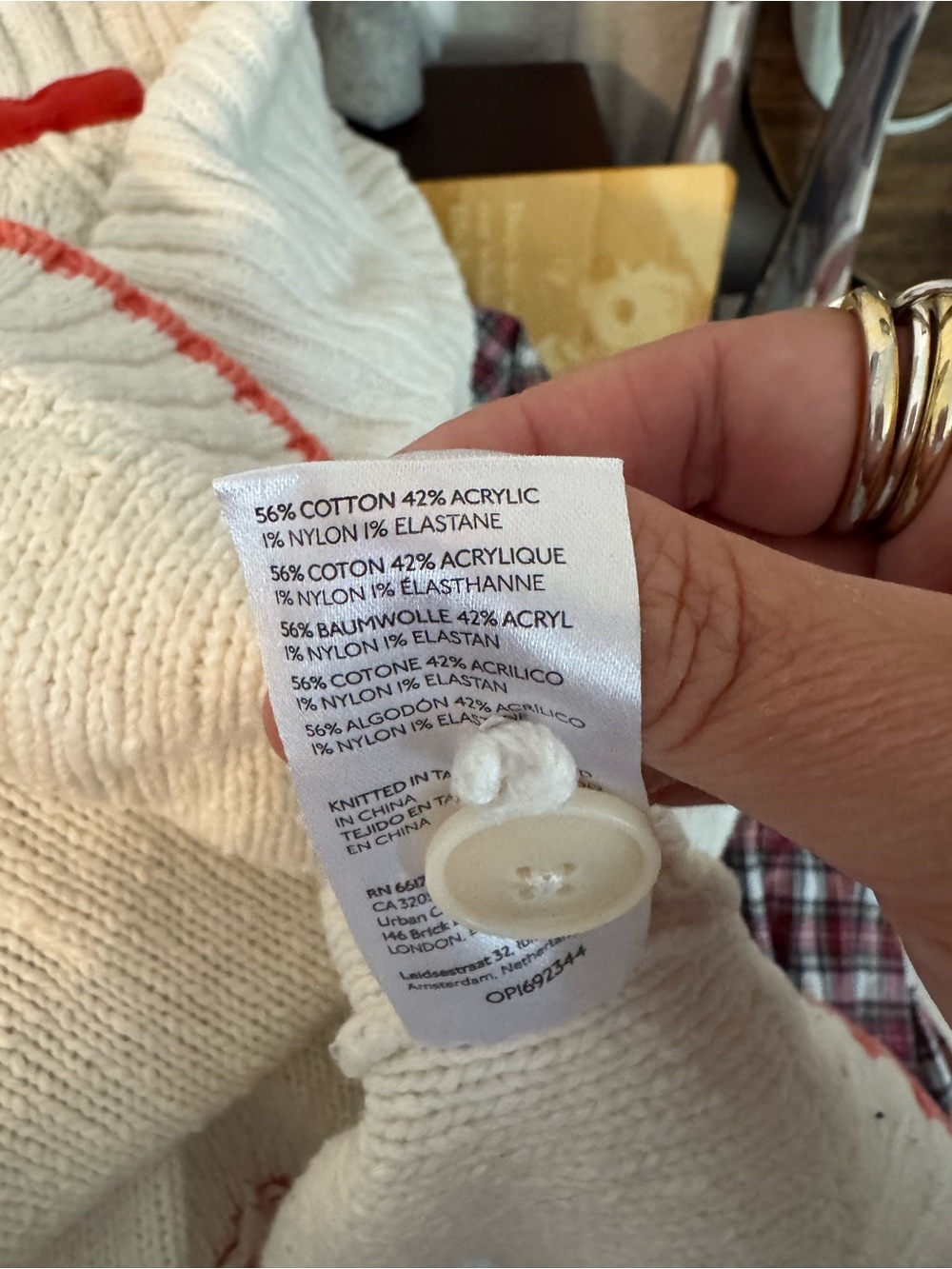 Maeve Heart Cardigan Sweater 3X Anthropologie Cream with hearts - Picture 9 of 13